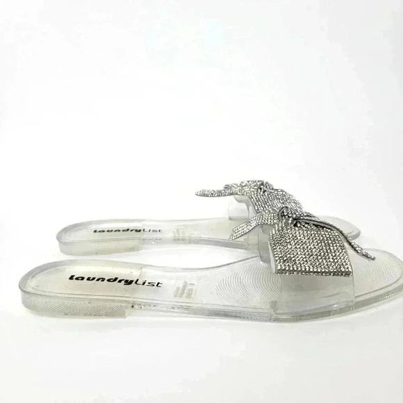 Laundry List Clear Jelly Sandals With Gem Bling - 8 - Picture 4 of 8